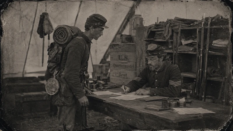 A Union Regular reporting to the Quartermaster